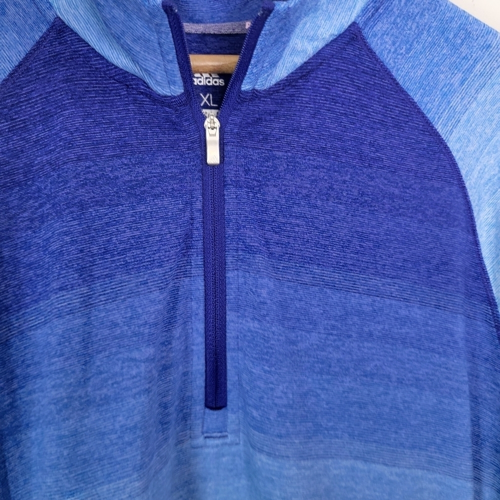 Adidas Golf Blue Gradient Quarter-Zip Pullover SZ XL - Picture 4 of 8
